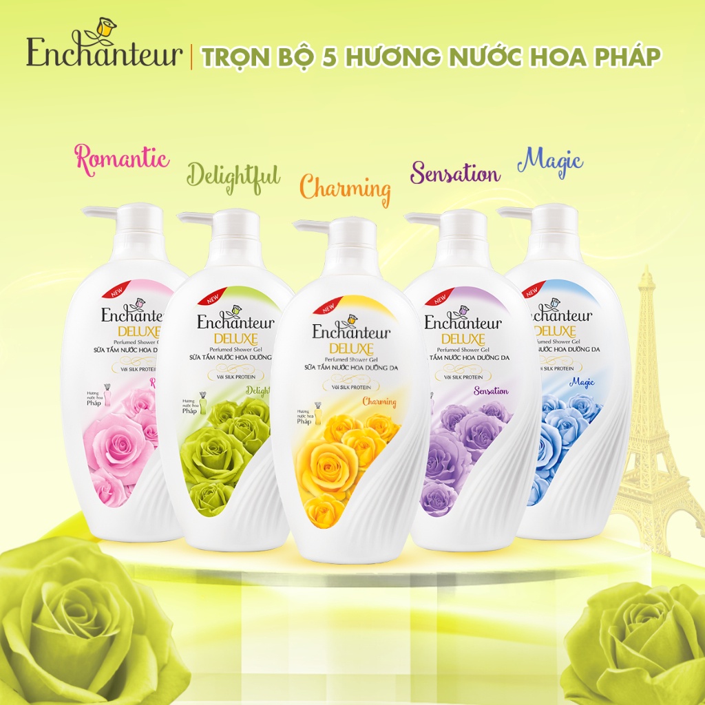 Combo 3 Sữa tắm nước hoa dưỡng da Enchanteur Delightful 650gr