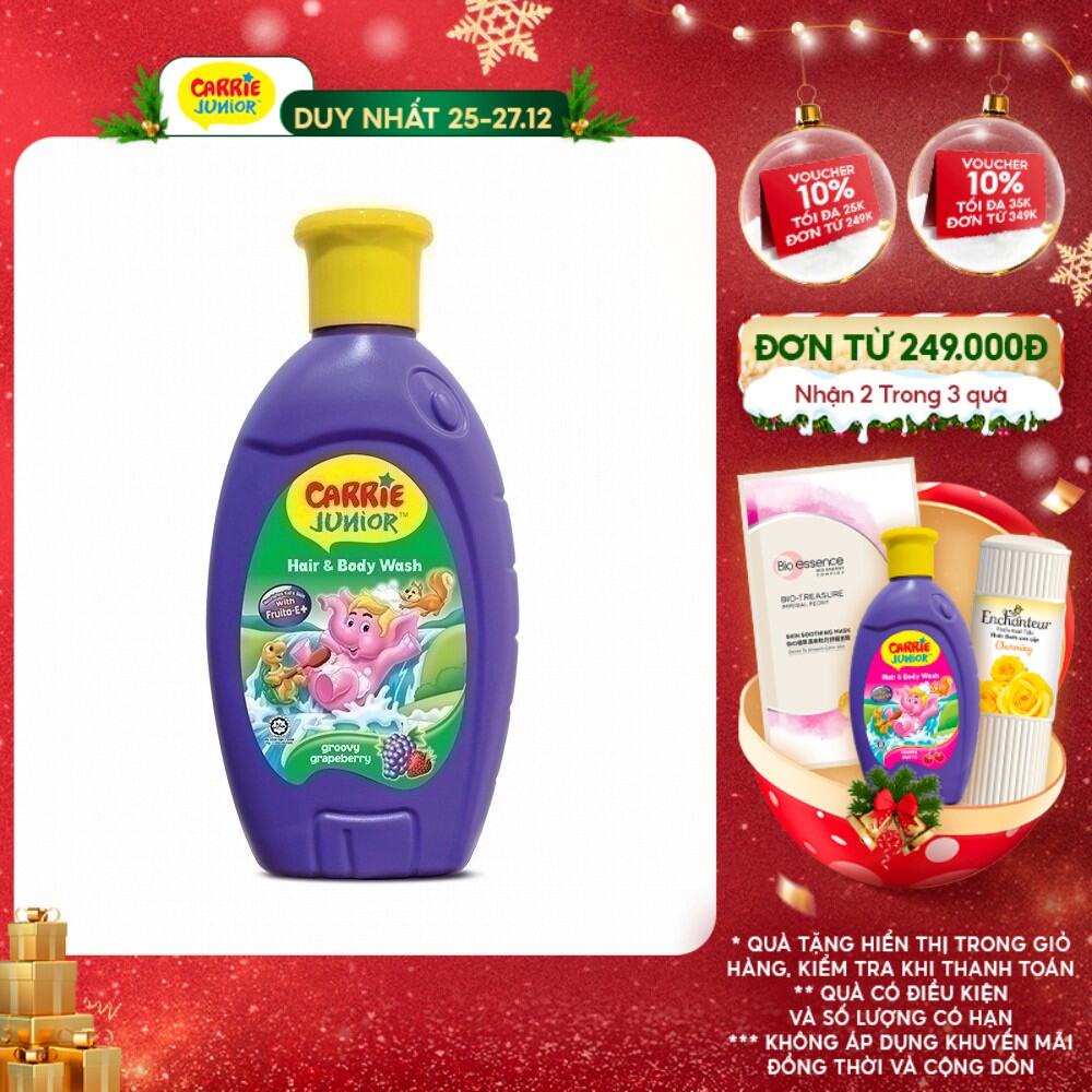 Sữa tắm Gội cho bé Carrie Junior hương Grapeberry 280g