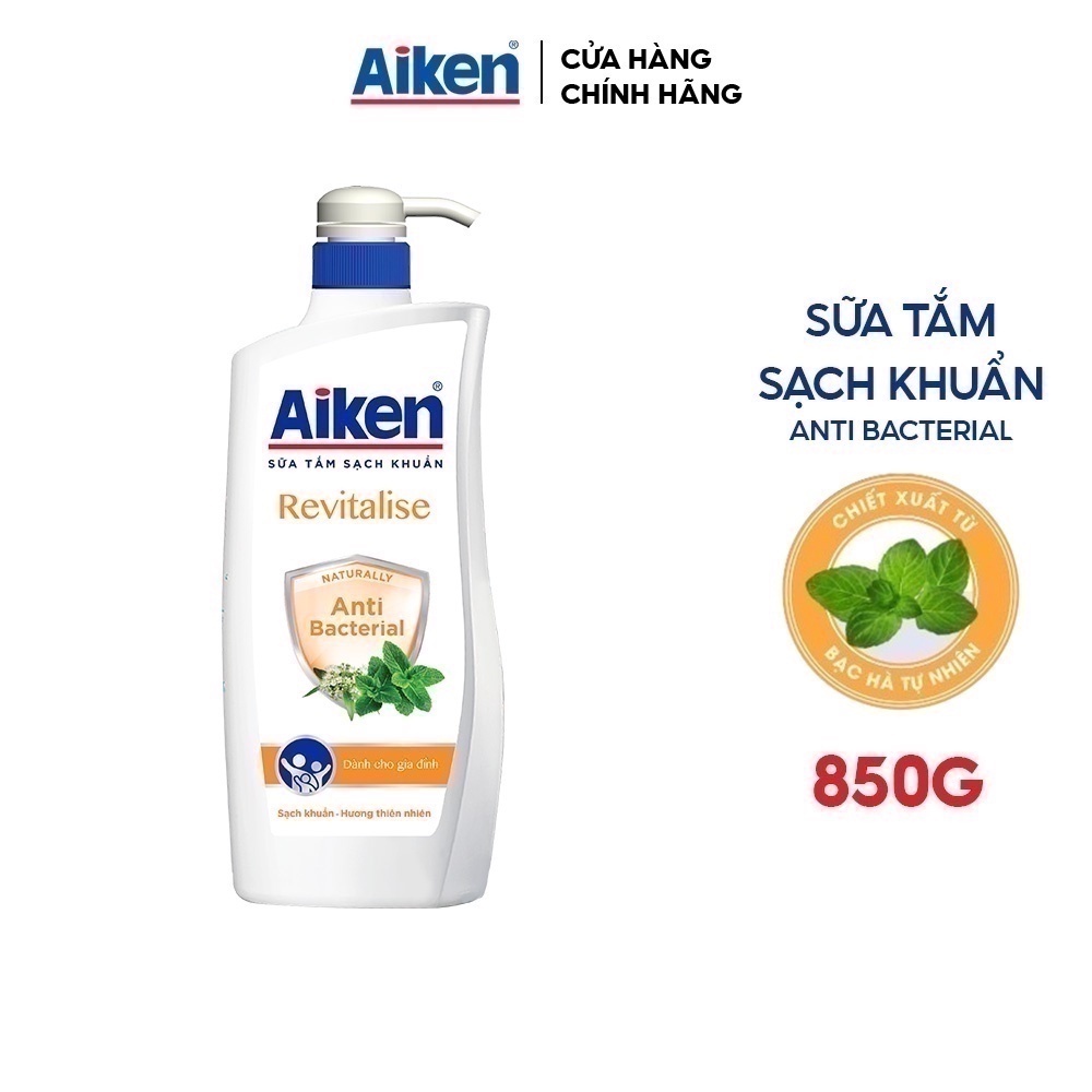 Aiken Sữa tắm Sạch khuẩn Chiết Xuất Bạc Hà 850g