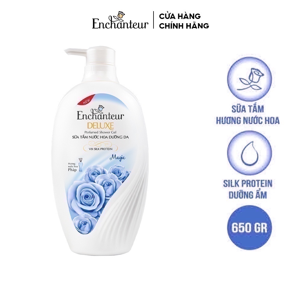 Sữa tắm hương nước hoa dưỡng da thơm mịn Enchanteur Magic 650g
