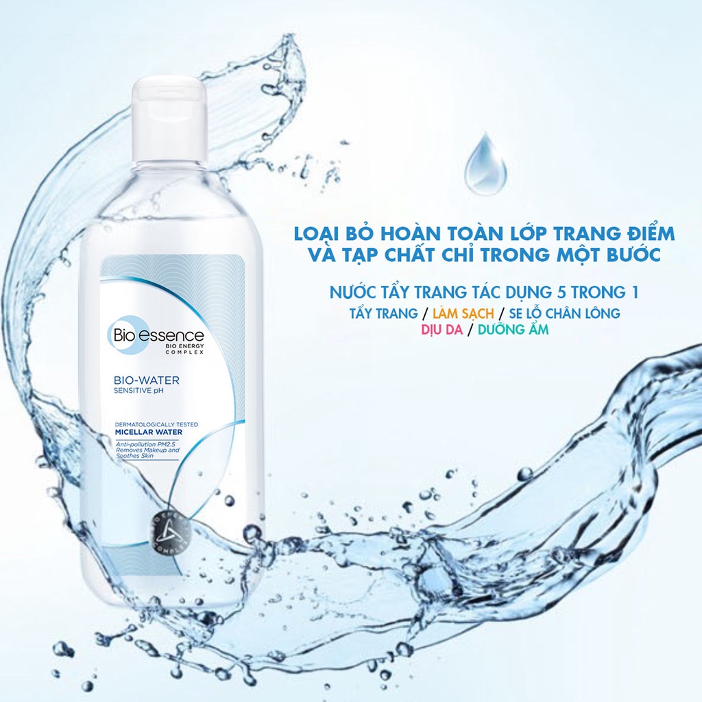 Nước tẩy trang ẩm mượt mịn màng Bio-Essence Bio-Water Bio-Essence Water Micellar Water 100ml