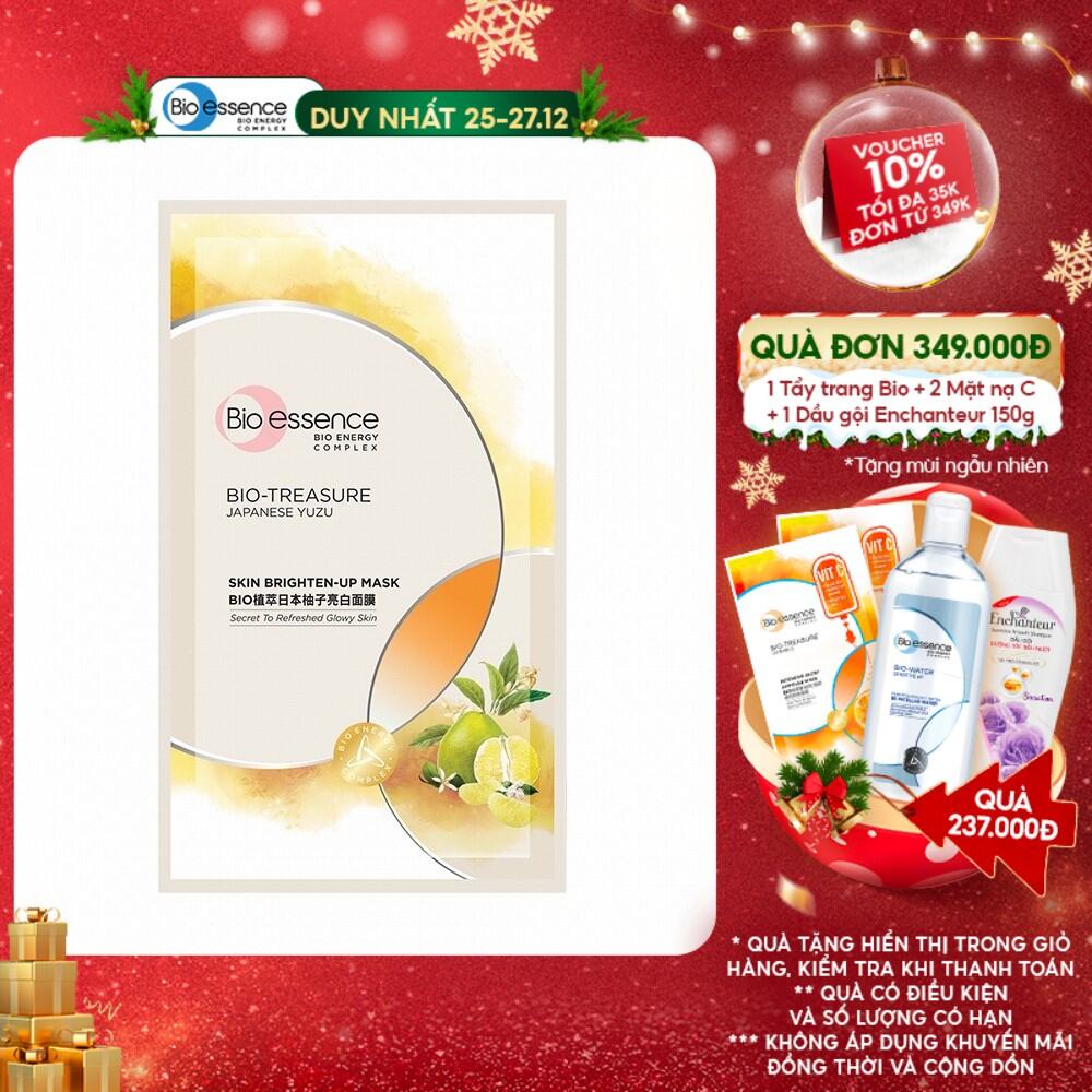 Mặt nạ dưỡng trắng chuyên sâu Bio-Essence Skin Brighten-Up Mask chiết xuất Yuzu 20ml
