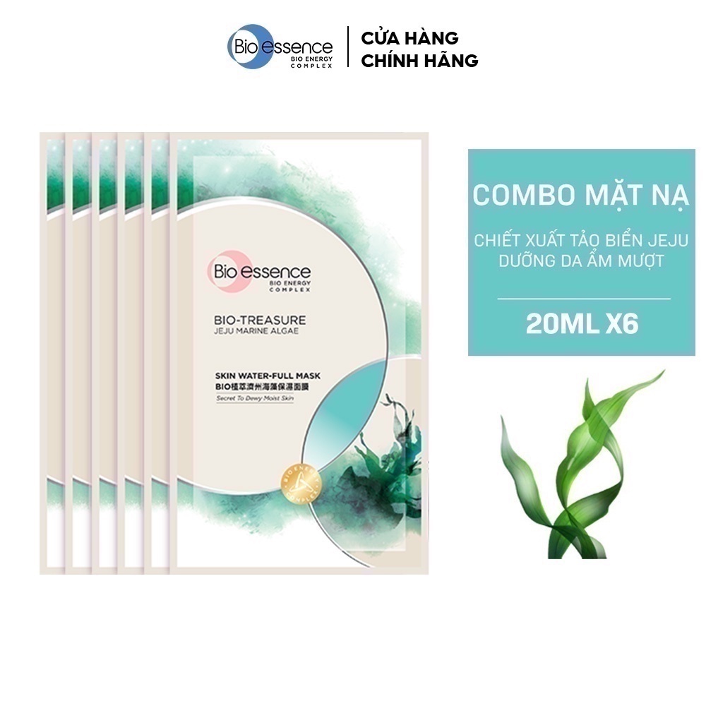 Combo 6 Mặt nạ tảo biển dưỡng da ẩm mượt Bio Jeju Marine Algae Bio-essence (6 miếng x 20ml)