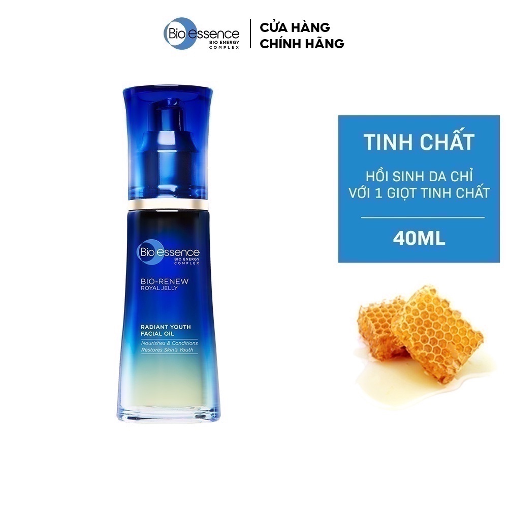 Tinh chất trẻ hóa da dưỡng da tươi trẻ Bio-Essence Bio-Renew facial oil chiết xuất chất sữa ong chúa 40g