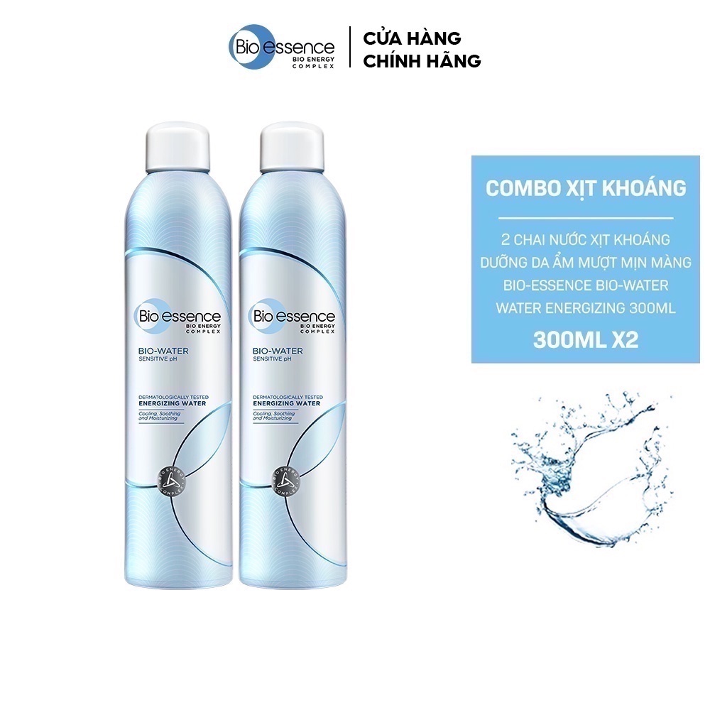 Combo 2 Chai Nước khoáng dưỡng da ẩm mượt mịn màng Bio-Essence Bio-Water Water Energizing 300ml