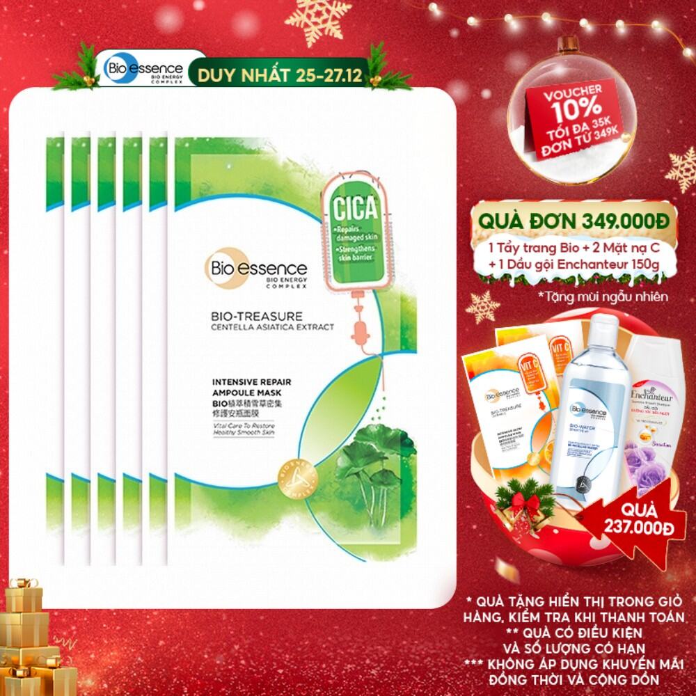 Combo 6 Mặt nạ BIO TREASURE tinh chất Rau má 20ML (6 miếng x 20ML)
