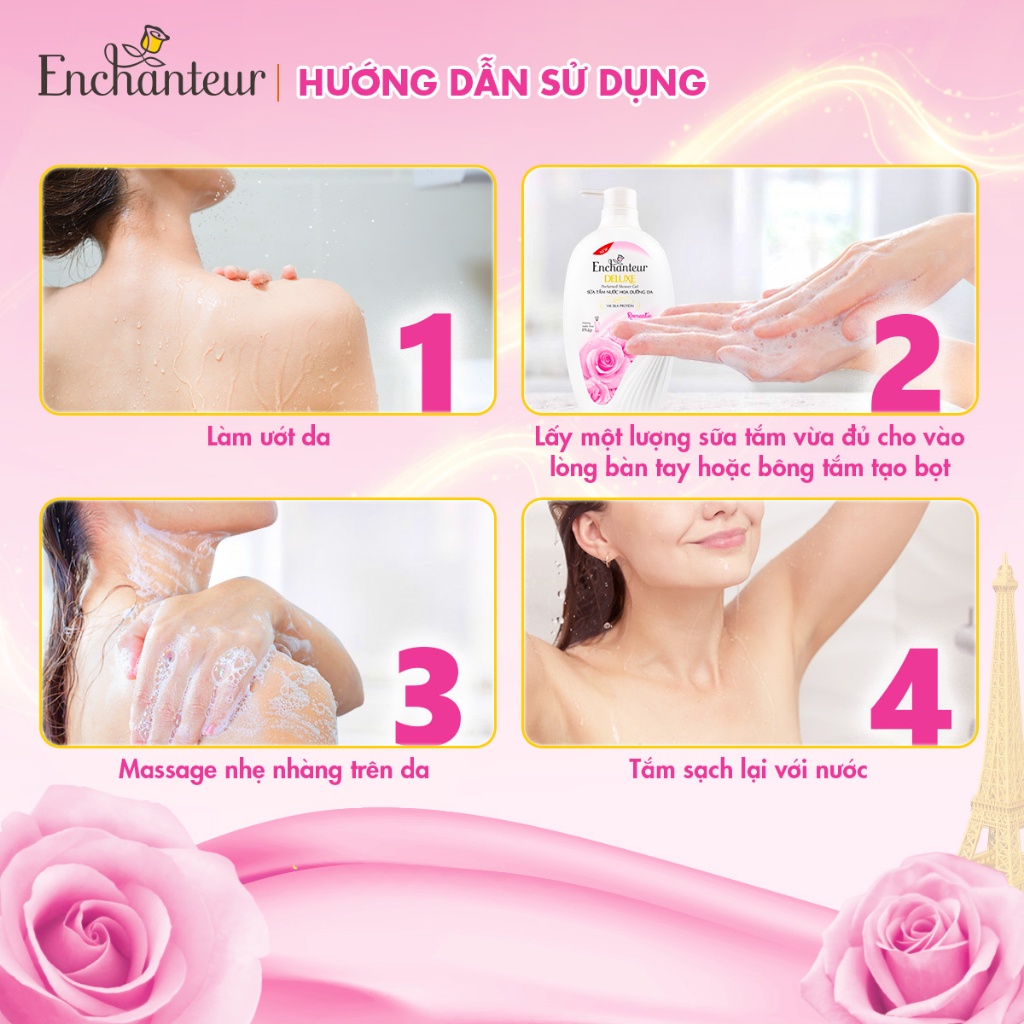 Sữa tắm nước hoa dưỡng da Enchanteur Romantic 180gr
