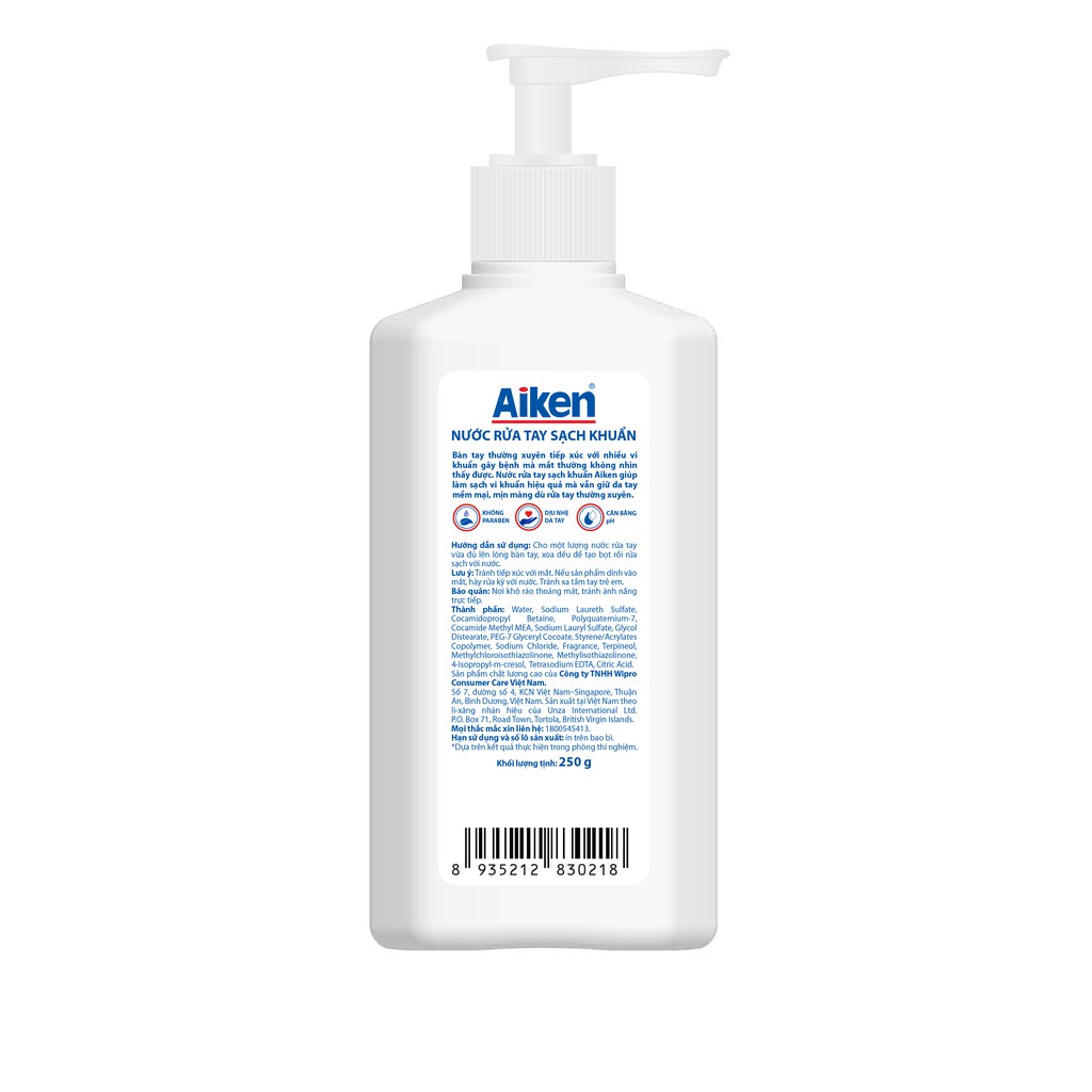 Aiken Nước rửa tay Sạch khuẩn 250g