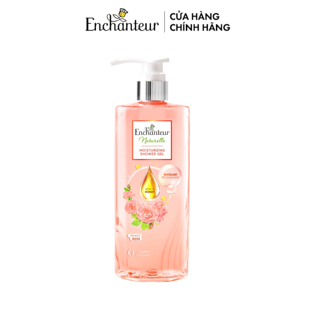 Sữa tắm dưỡng da Enchanteur Naturelle hương hoa hồng Pháp 510ML