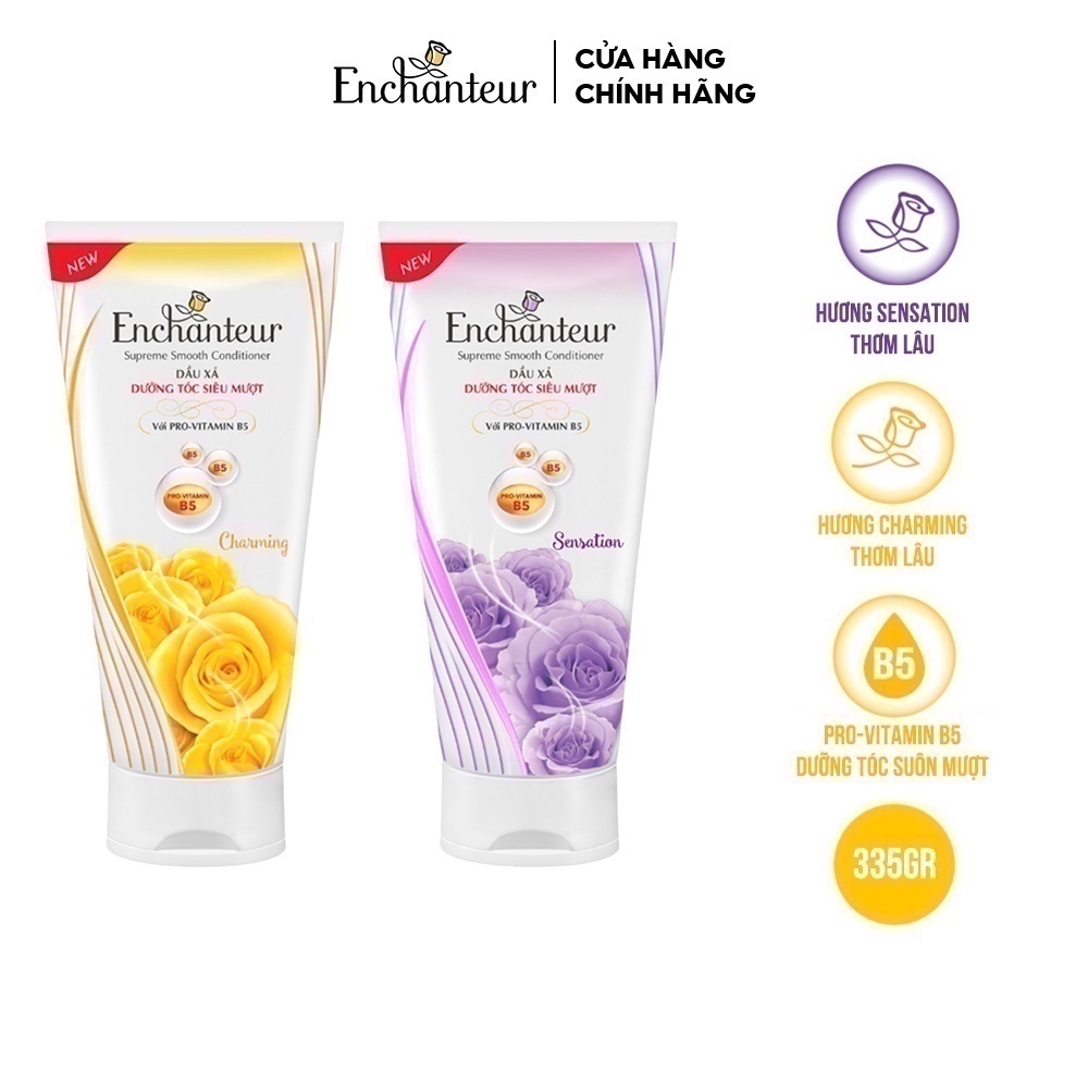 Dầu xả dưỡng tóc Enchanteur Charming/Sensation siêu mềm mượt 335gr