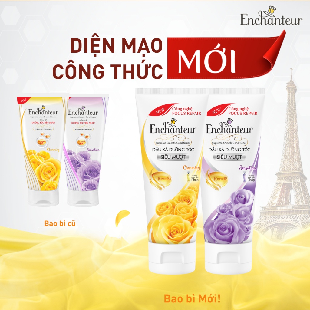 Dầu xả dưỡng tóc Enchanteur Charming/Sensation siêu mềm mượt 335gr