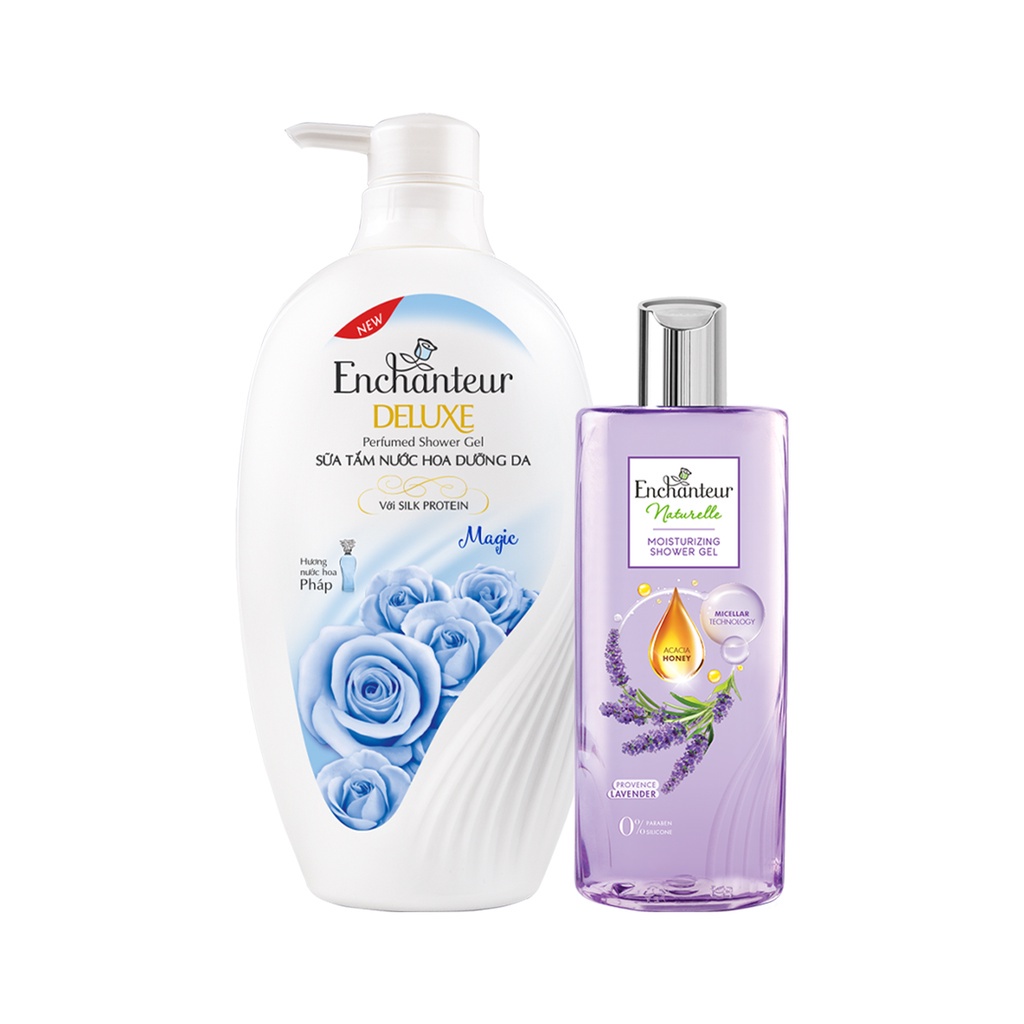 Combo Sữa tắm Enchanteur Naturelle hương hoa Lavender 260g + Sữa Tắm Nước Hoa Dưỡng Da Magic 650G