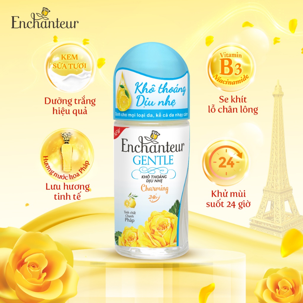 Lăn khử mùi Enchanteur Gentle Charming/ Delightful/ Sensation 50ml