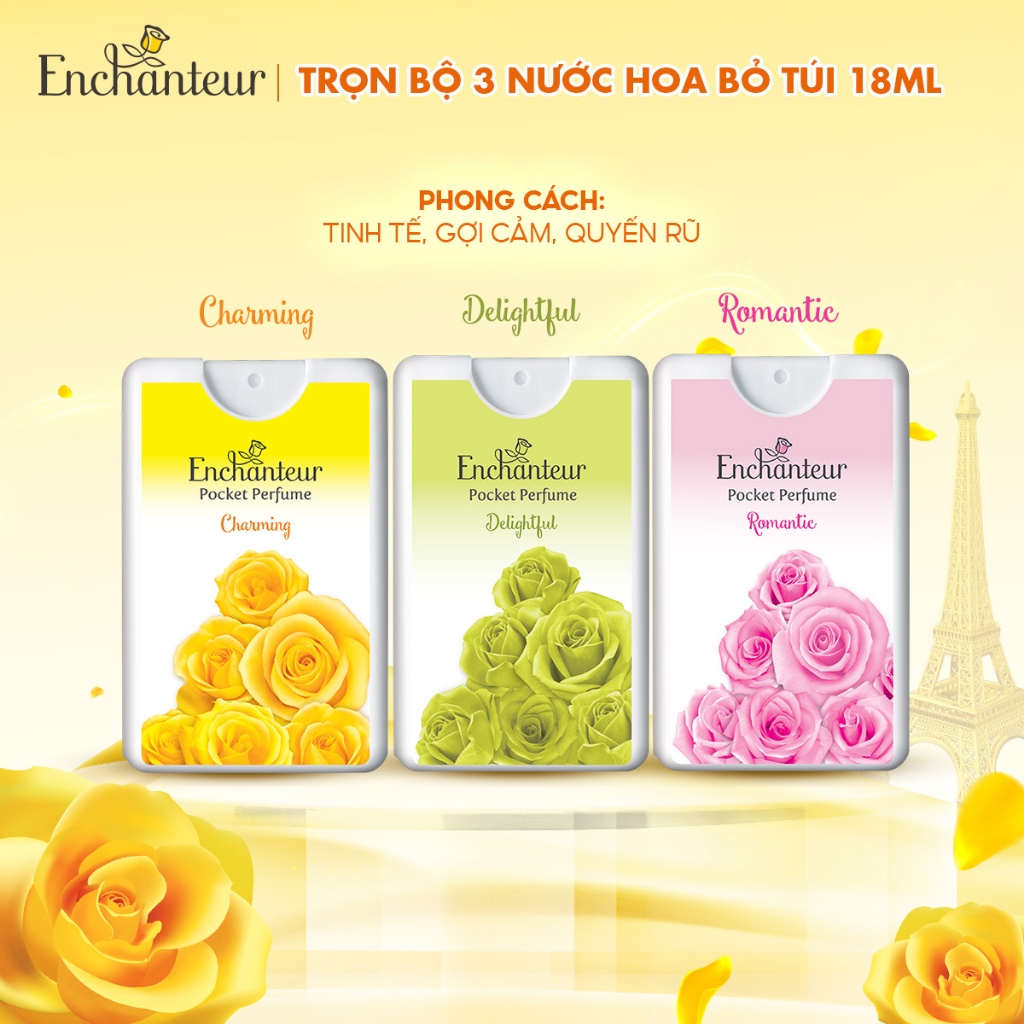 Combo 3 Nước hoa bỏ túi Enchanteur Charming & Delightful & Romantic 18ml/hộp