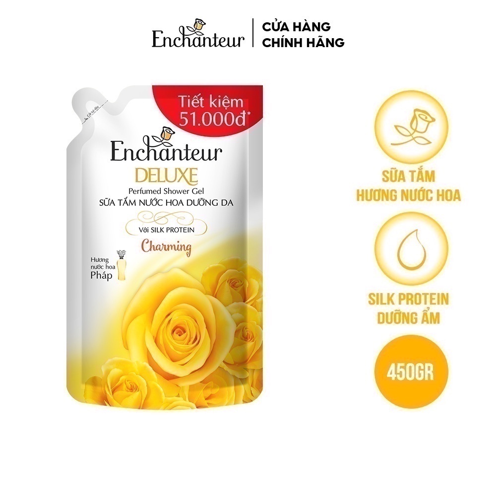 Túi Sữa tắm hương nước hoa Enchanteur Charming 450gr