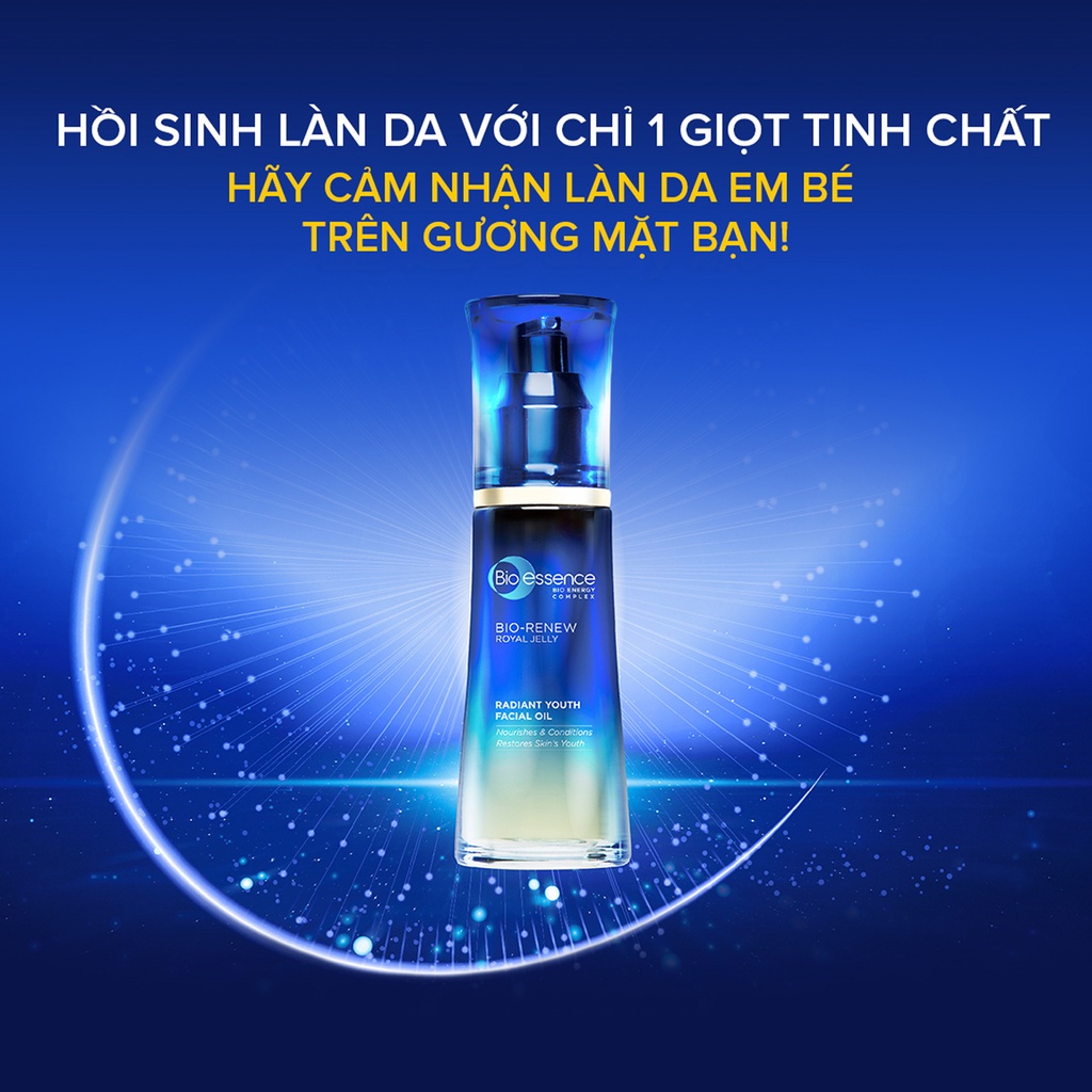 Tinh chất trẻ hóa da dưỡng da tươi trẻ Bio-Essence Bio-Renew facial oil chiết xuất chất sữa ong chúa 40g