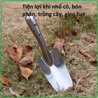 Xẻng làm vườn inox (sắc, bền, chắc chắn)