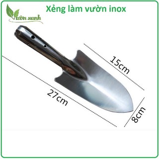 Xẻng làm vườn inox (sắc, bền, chắc chắn)