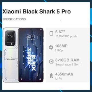 Điện thoại xiaomi black shark 5 pro chính hãng 8gb/256gb - đầy đủ phụ kiện | bảo hành 12 tháng
