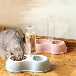 Bát Ăn Đôi Kèm Chai Nước 500ml chó mèo ngẫu nhiên