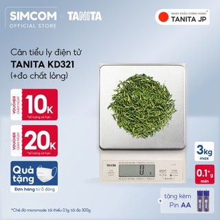 Cân tiểu ly điện tử nhà bếp mini Tanita KD321 3kg - 0.1g chính hãng nhật bản, dùng làm bánh, hỗ trợ giảm cân, tặng pin