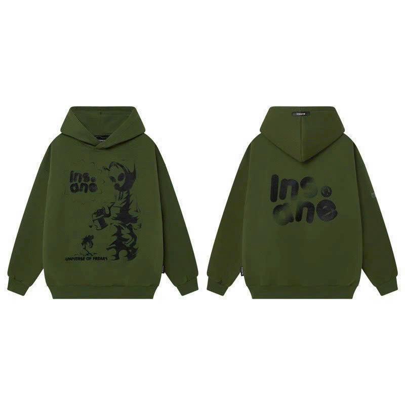 ÁO KHOÁC HOODIE HOẠ TIẾT INSANE THỜI TRANG SÀNH ĐIỆU