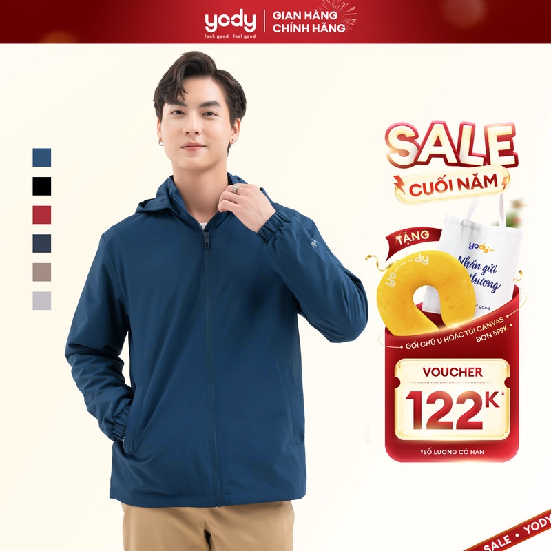Áo khoác gió nam 3C PRO YODY có mũ 2 lớp nhiều màu trẻ trung dễ phối đồ AKM6017