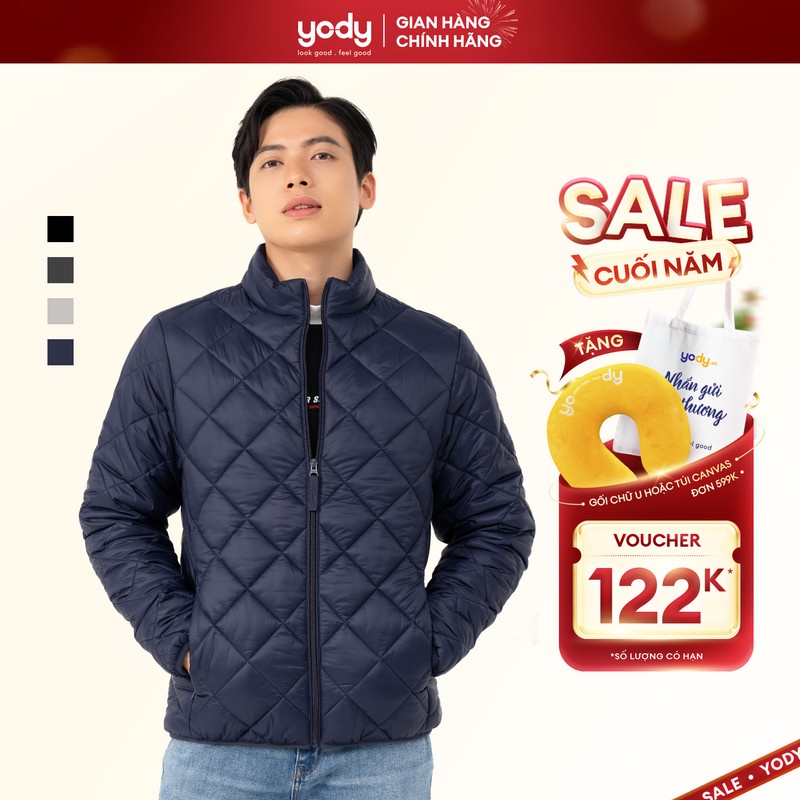 Áo khoác phao nam YODY chần bông quả trám, chất nhẹ, siêu ấm PHM6029