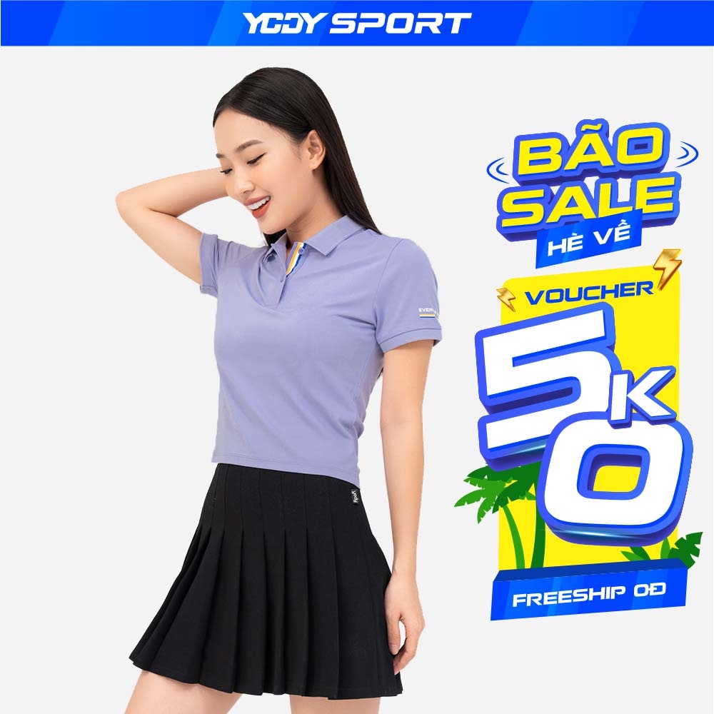 Áo thun polo nữ dáng ngắn YODY bạc hà thoáng mát thấm hút mồ hôi siêu tốt APN6226