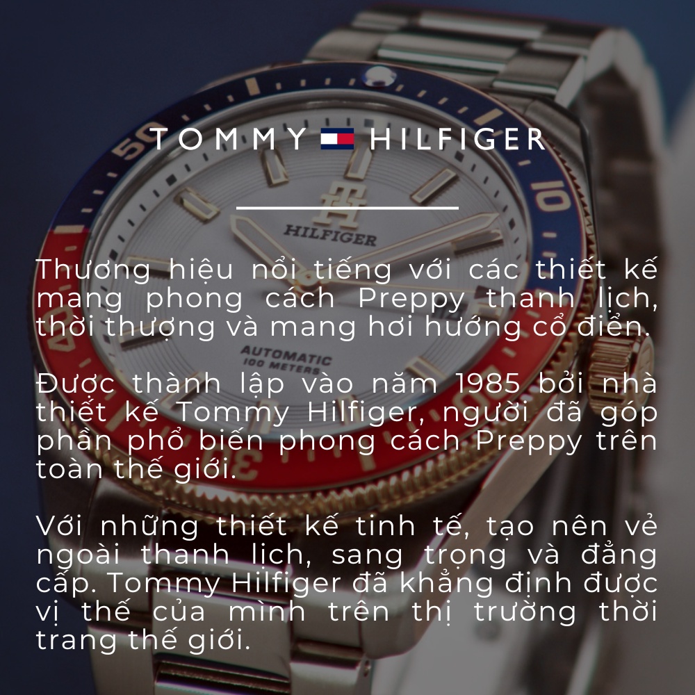 Đồng hồ Tommy Hilfiger Nam Dây Da SS22- Analogue TM 1710465 40mm