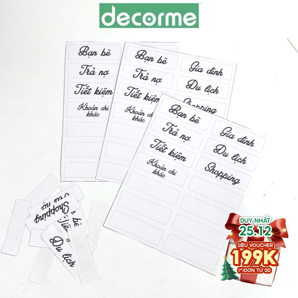 Sticker dán sổ tiết kiệm A6 sổ tay chi tiêu bìa da A6