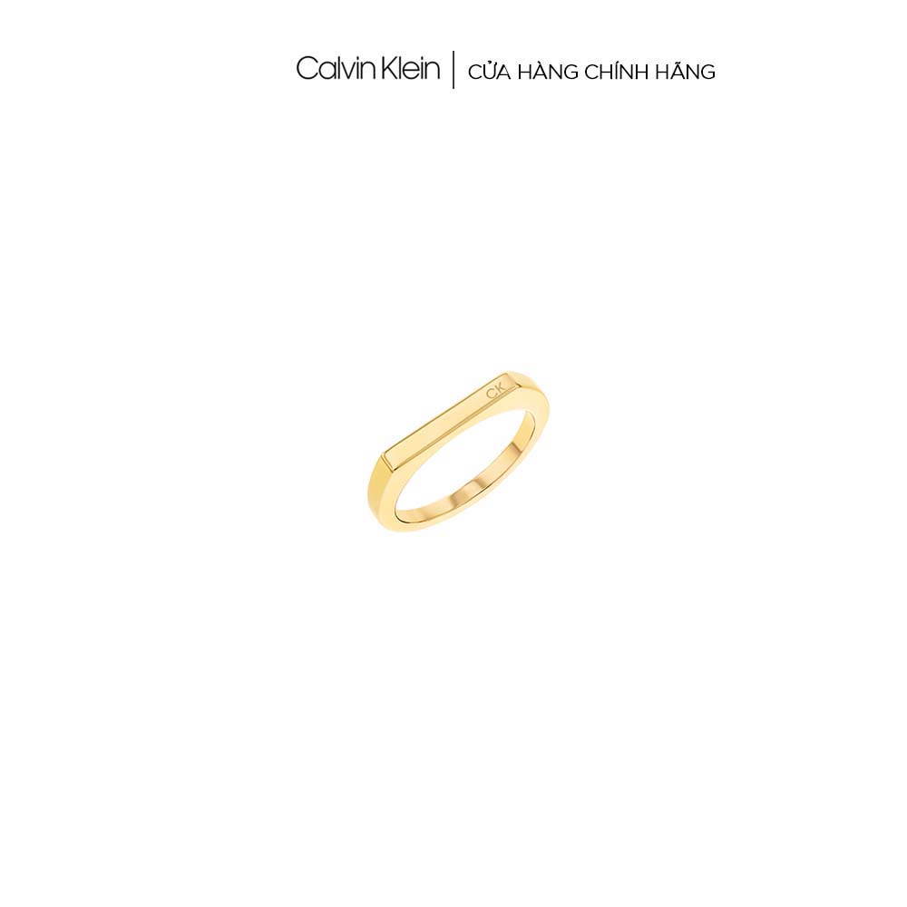 Nhẫn Calvin Klein Nữ màu Vàng SS22  - Faceted CK 35000188D