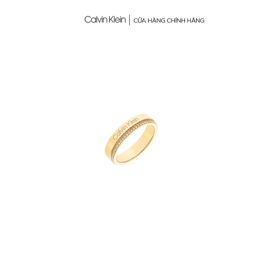 Nhẫn Calvin Klein Nữ màu Vàng SS22  - Minimal Linear CK 35000201D