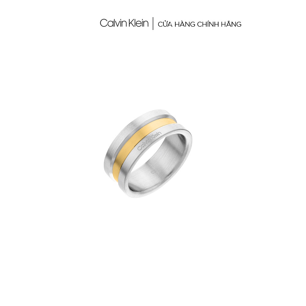 Nhẫn Calvin Klein Nam màu Bạc - Vàng SS22  - Channeled Metal CK 35000060F