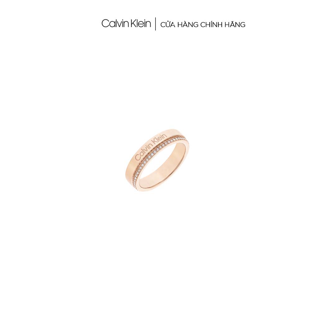 Nhẫn Calvin Klein Nữ màu Vàng hồng SS22  - Minimal Linear CK 35000202B