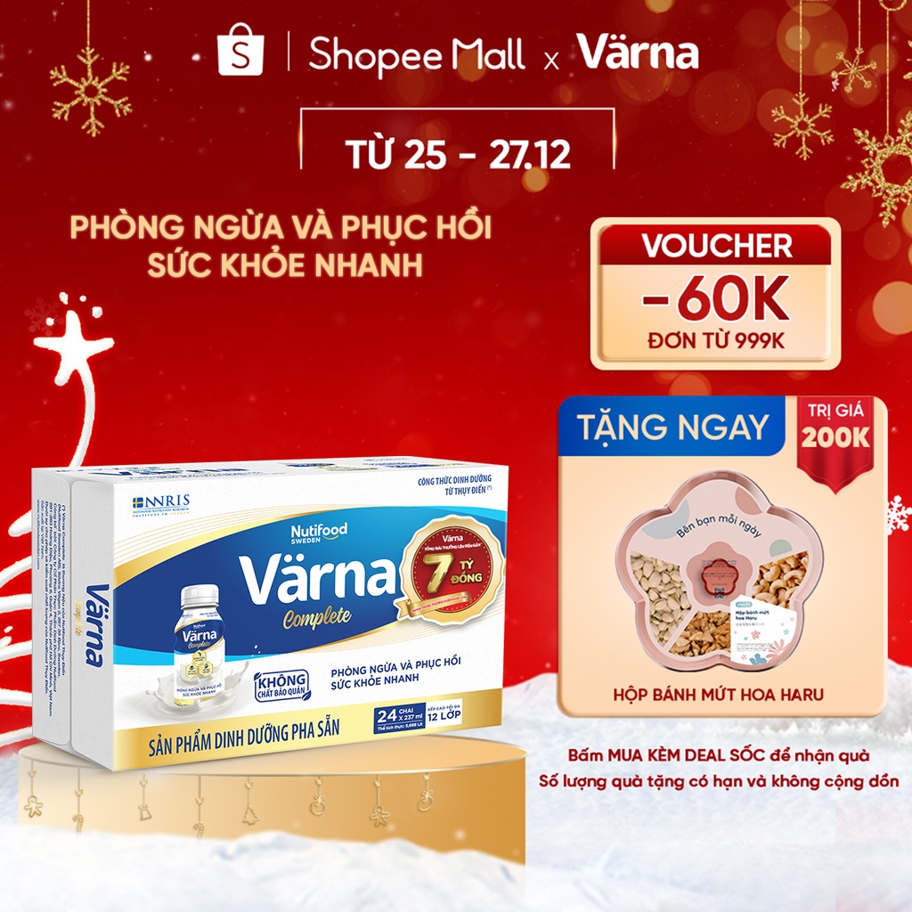Thùng sữa bột pha sẵn Värna Complete - Phòng ngừa & Phục hồi nhanh  - Varna