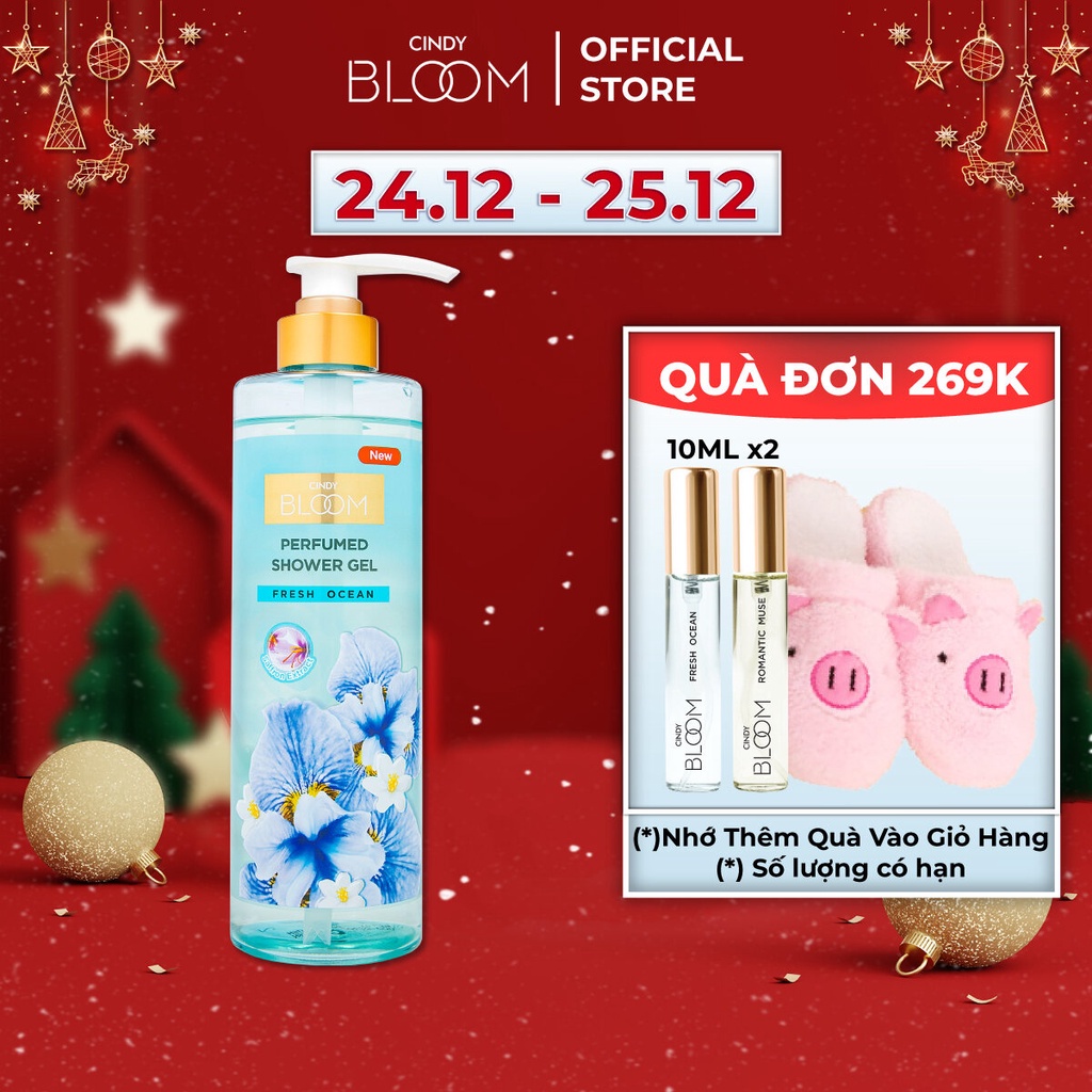 Sữa tắm nước hoa Cindy Bloom Fresh Ocean hương năng động trẻ trung 640g