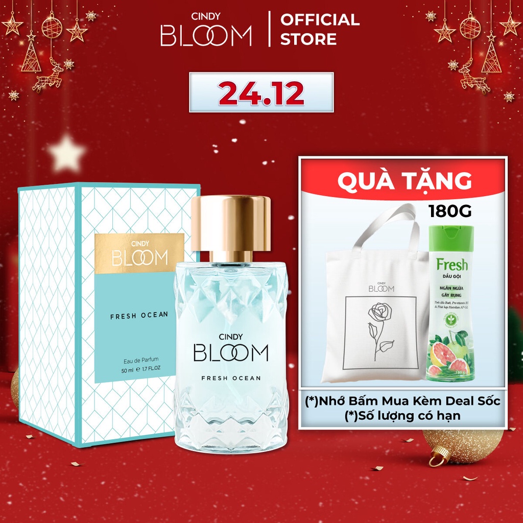 [24.12 - 25.12 - MUA LÀ CÓ QUÀ] Nước hoa nữ Cindy Bloom Fresh Ocean hương năng động trẻ trung 50ml