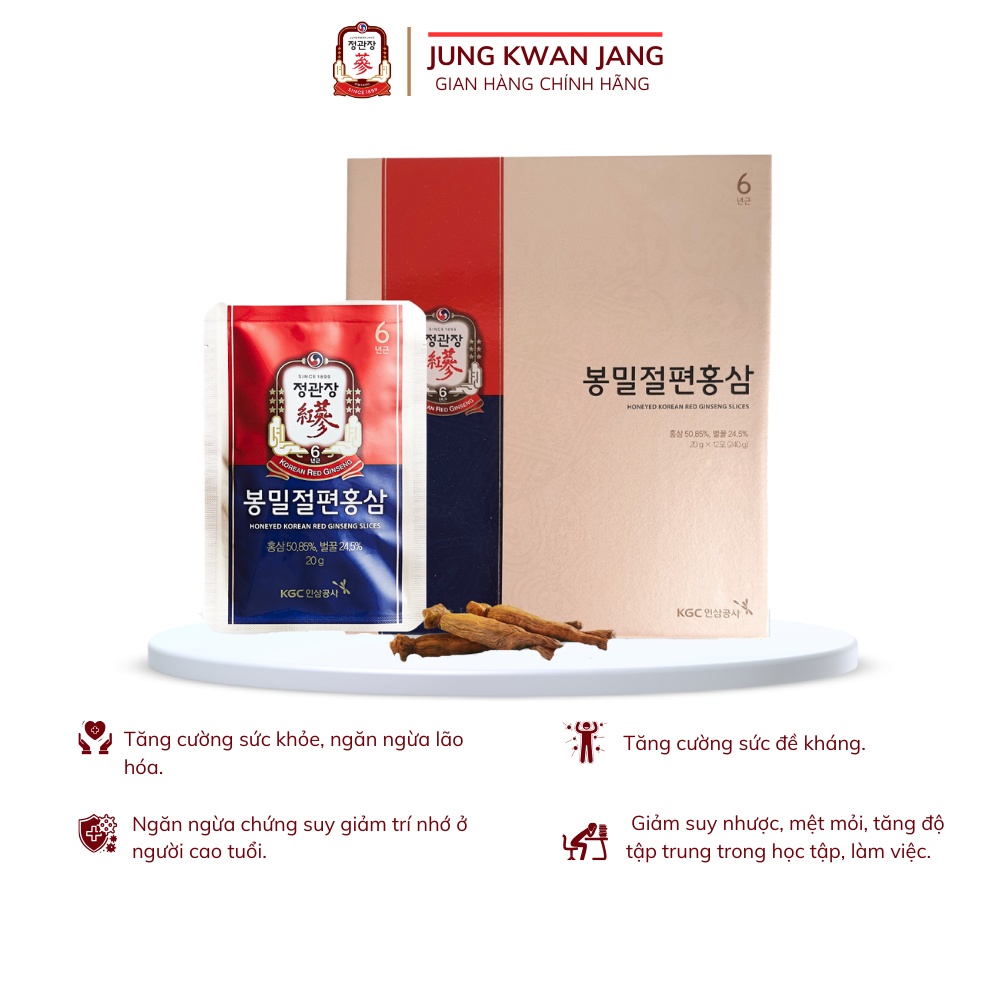Hồng Sâm Cắt Lát Tẩm Mật Ong KGC Cheong Kwan Jang (12 gói)