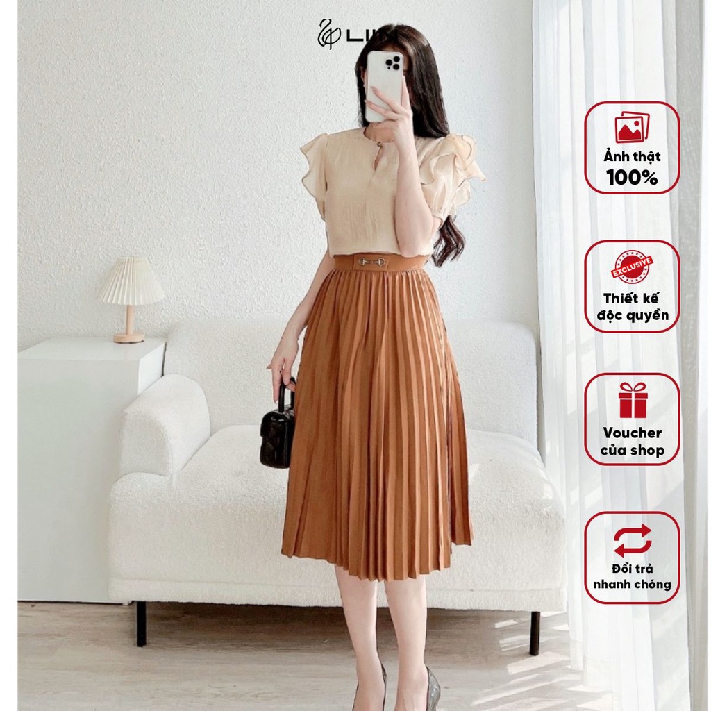 Chân Váy Xếp Ly Xoè Dáng Dài Liin Clothing Thời Trang Thiết Kế Thanh Lịch - J4231