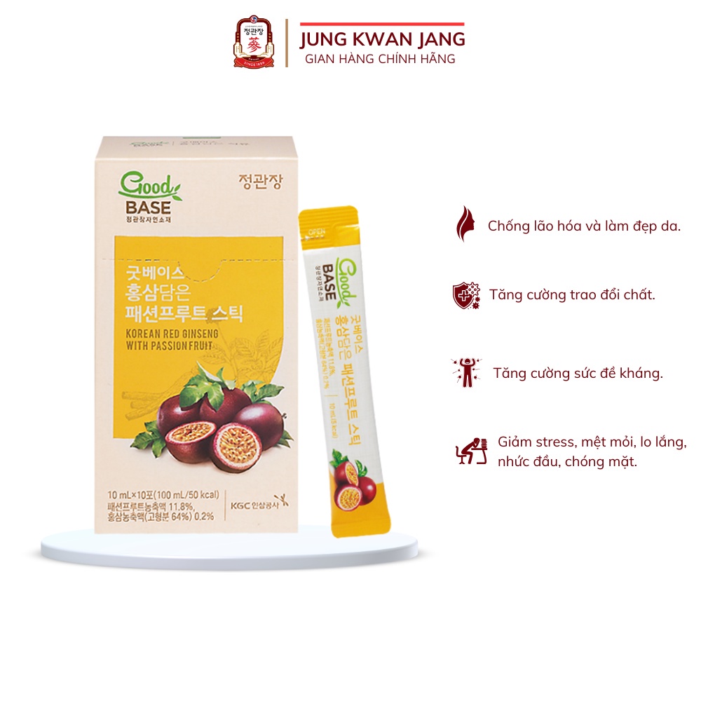 Nước Sâm Hàn Quốc Goodbase Tinh Chất Chanh Dây KGC Cheong Kwan Jang (10ml x 10 gói)