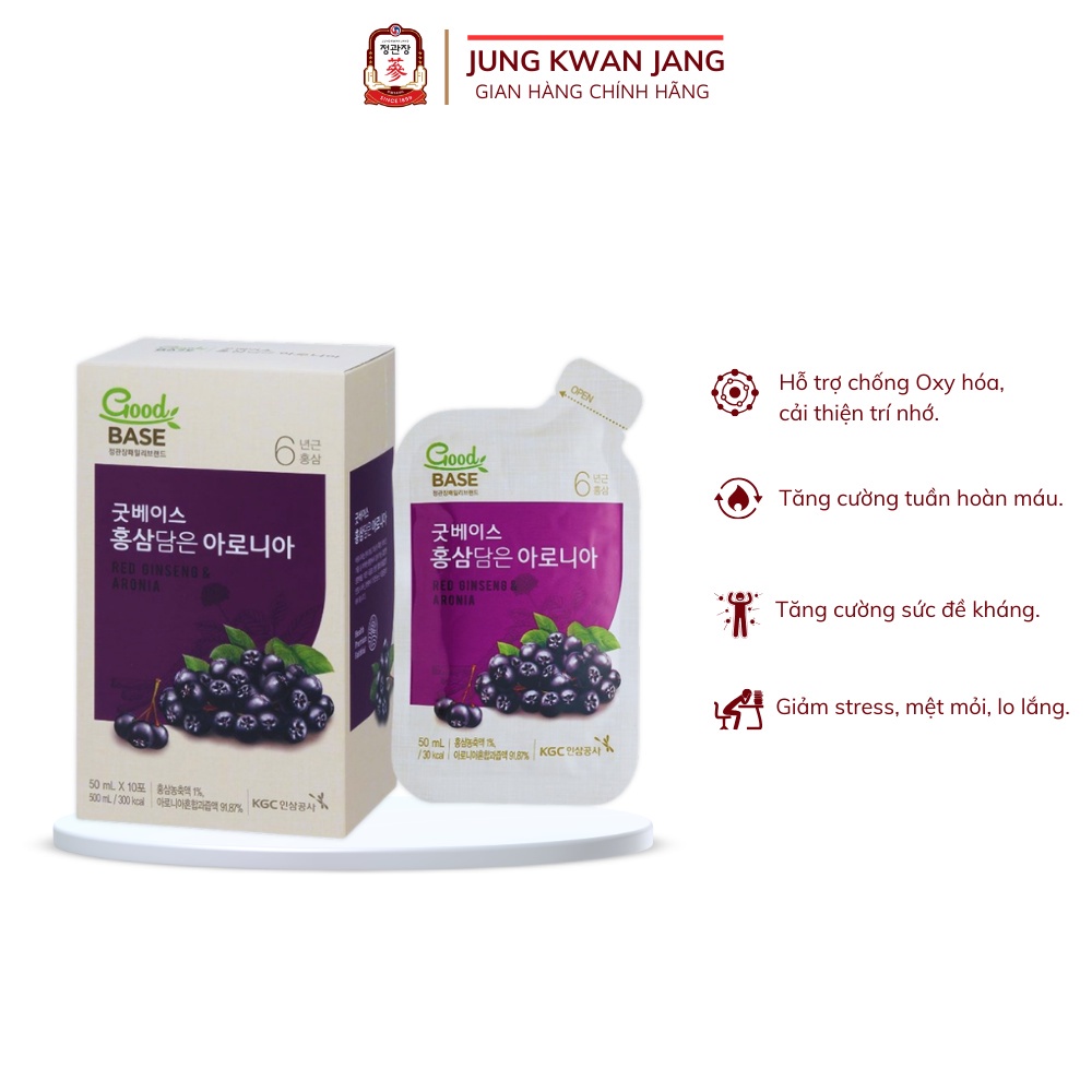 Nước Sâm Hàn Quốc Goodbase Tinh Chất Aronia KGC Cheong Kwan Jang (50ml x 10 gói)