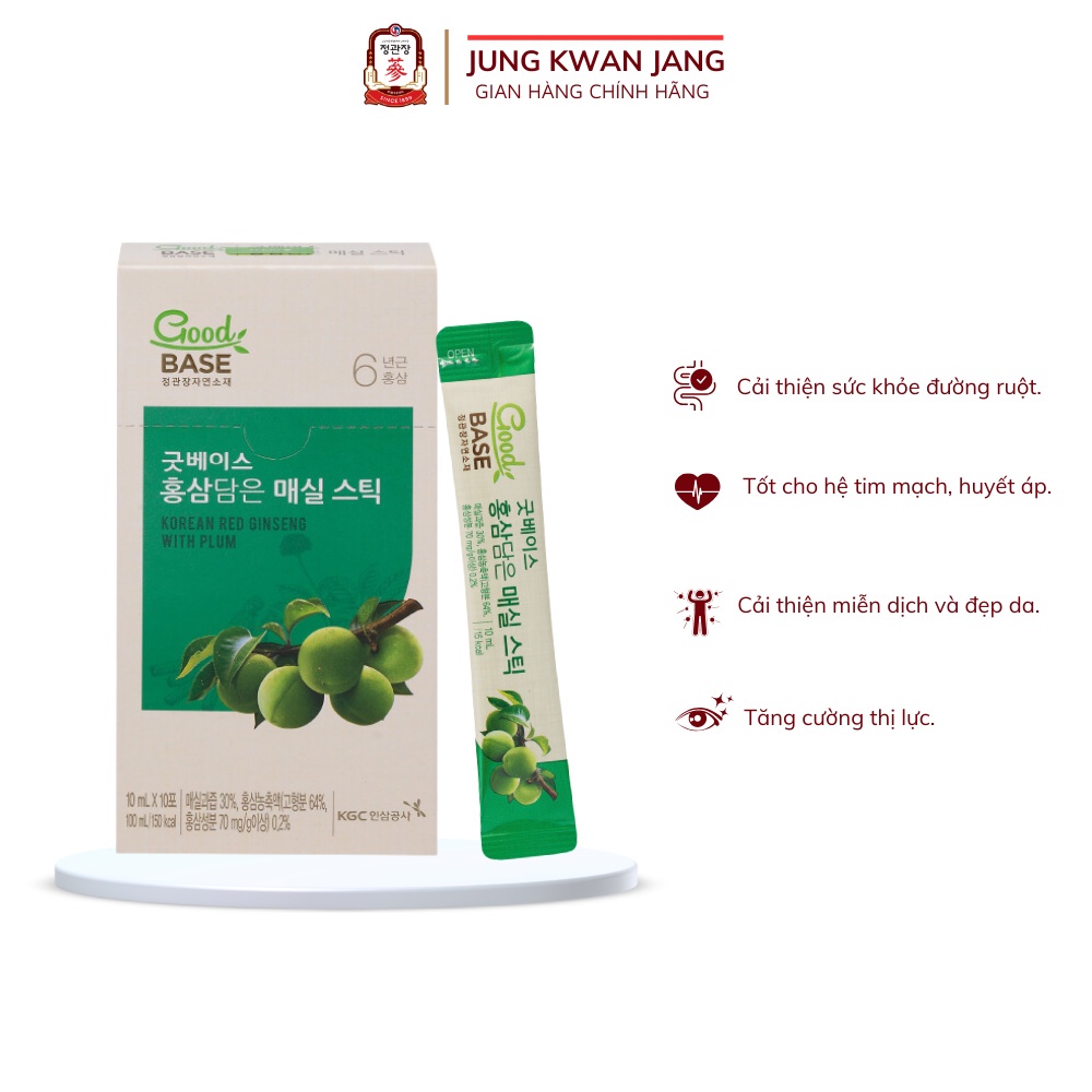 Nước Hồng Sâm Goodbase Mơ Xanh KGC Cheong Kwan Jang (10ml x 10 gói)