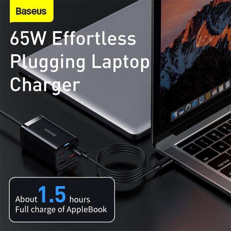 Bộ sạc nhanh 65W Baseus GaN3 Pro 4in1  Fast Charging for 20W/27W/45W/65W - BANIECOM