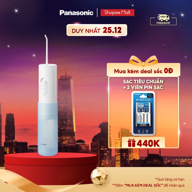 Máy tăm nước cầm tay Panasonic dùng pin EW-DJ11 - Hàng chính hãng-Bảo hành 12 tháng