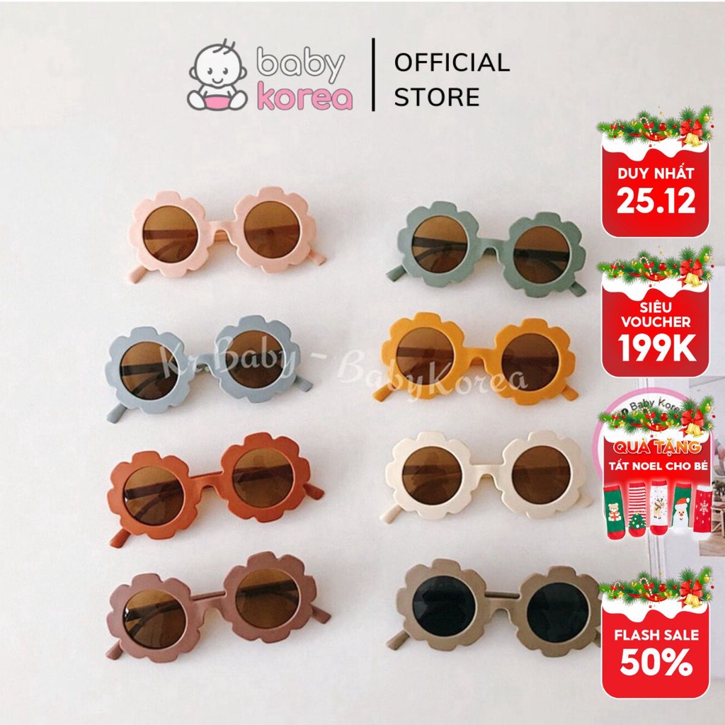 Kính râm, kính đi nắng hoa chống bụi, chống tia UV 400 cho bé đi nắng, đi biển thời trang trẻ em BABYKOREA
