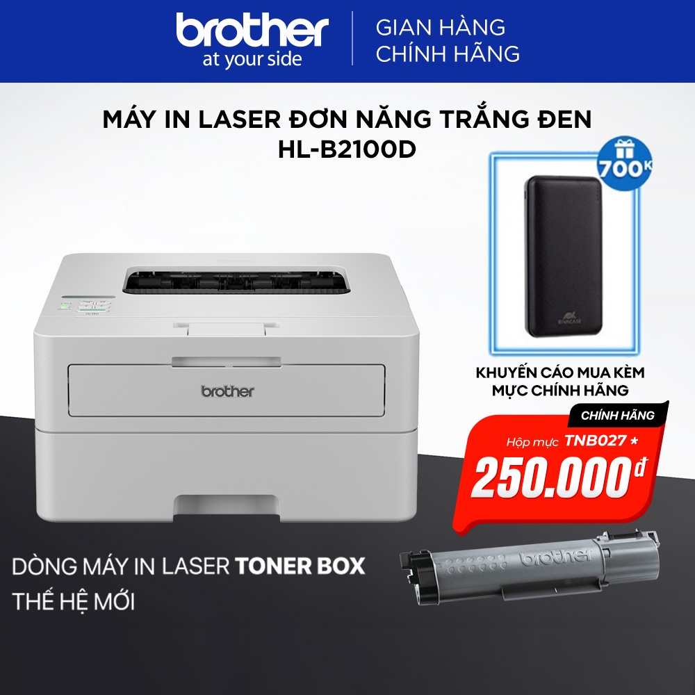 [Mã ELCL12 giảm 9% đơn 300K] Máy in laser đơn năng trắng đen HL-B2100D