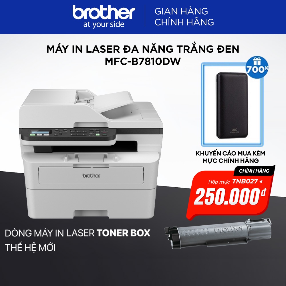 [Mã ELCL12 giảm 9% đơn 300K] Máy in laser đa năng trắng đen MFC-B7810DW