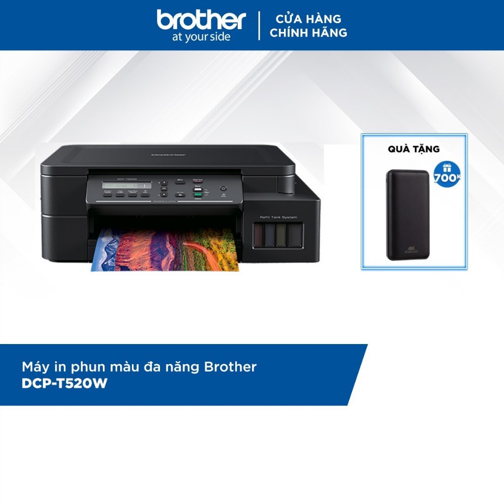 [Mã ELCL12 giảm 9% đơn 300K] Máy in phun màu đa năng Brother DCP-T520W