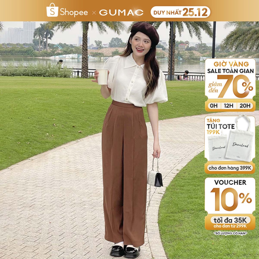 Quần ống rộng xếp ly nhiều màu YQ53